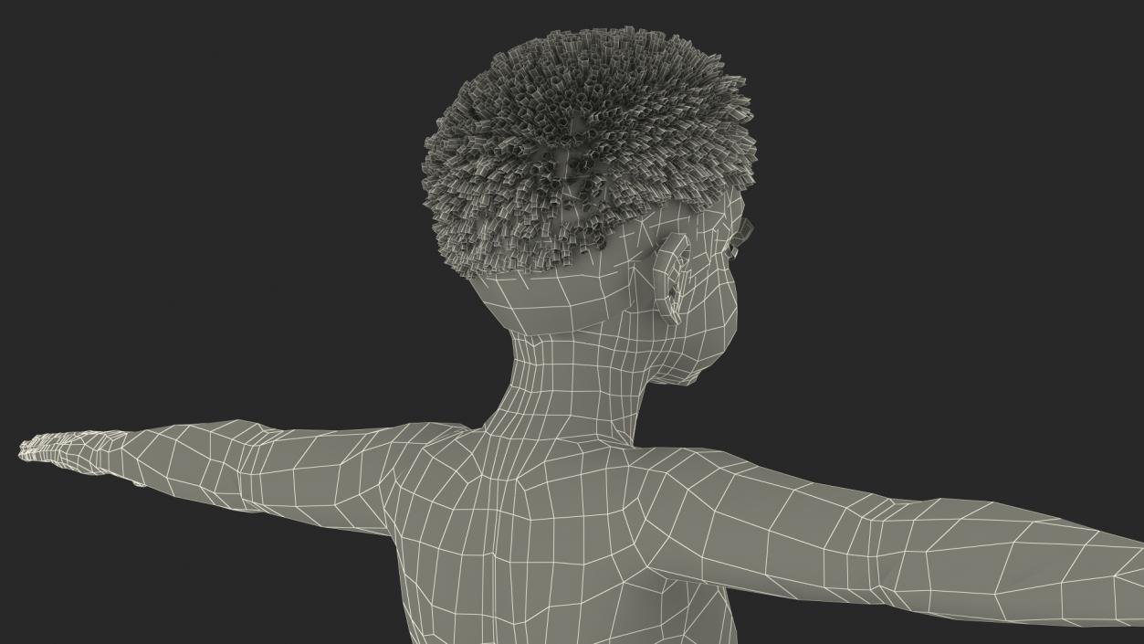 Black Child Boy Beach Style T-Pose 3D model