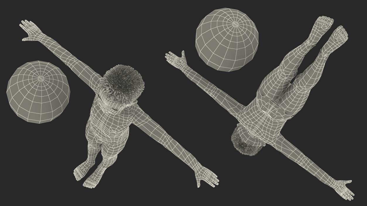 Black Child Boy Beach Style T-Pose 3D model