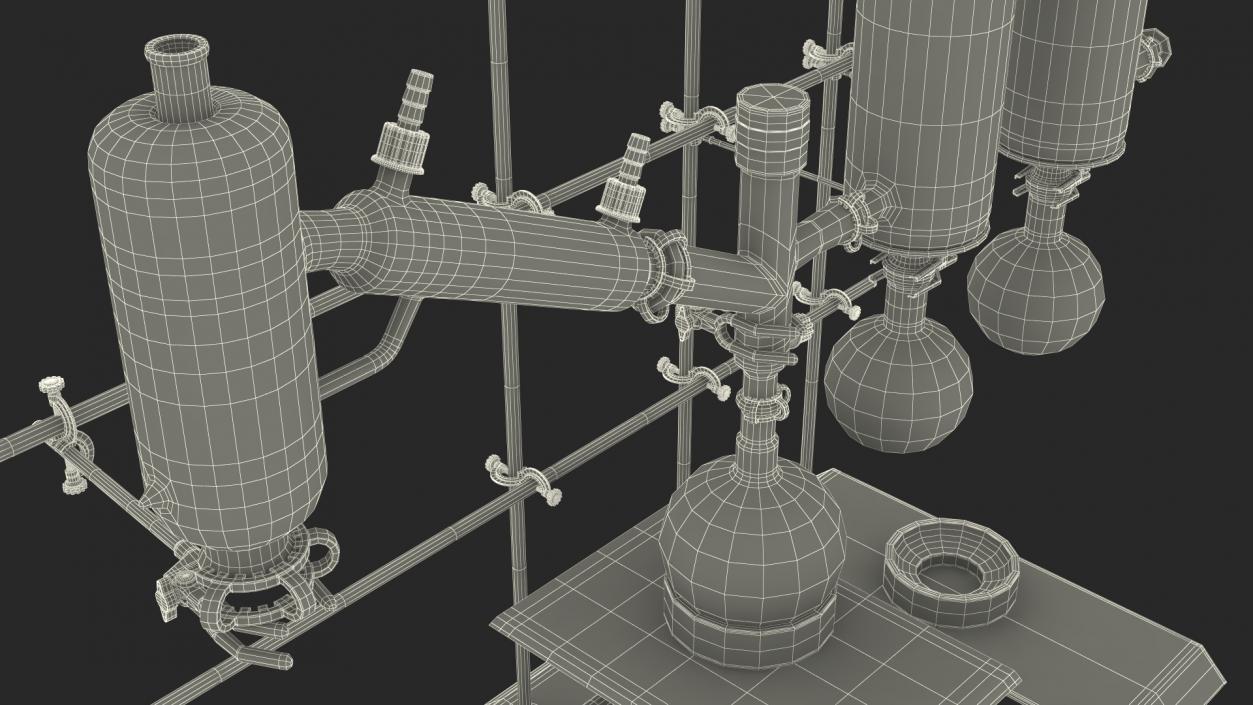 3D Distilling Stand with Flasks model