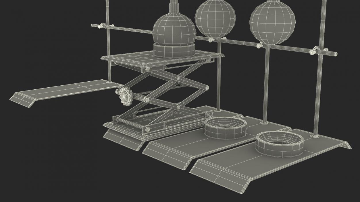 3D Distilling Stand with Flasks model