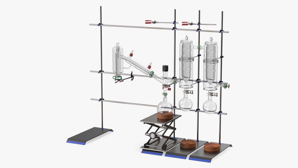 3D Distilling Stand with Flasks model