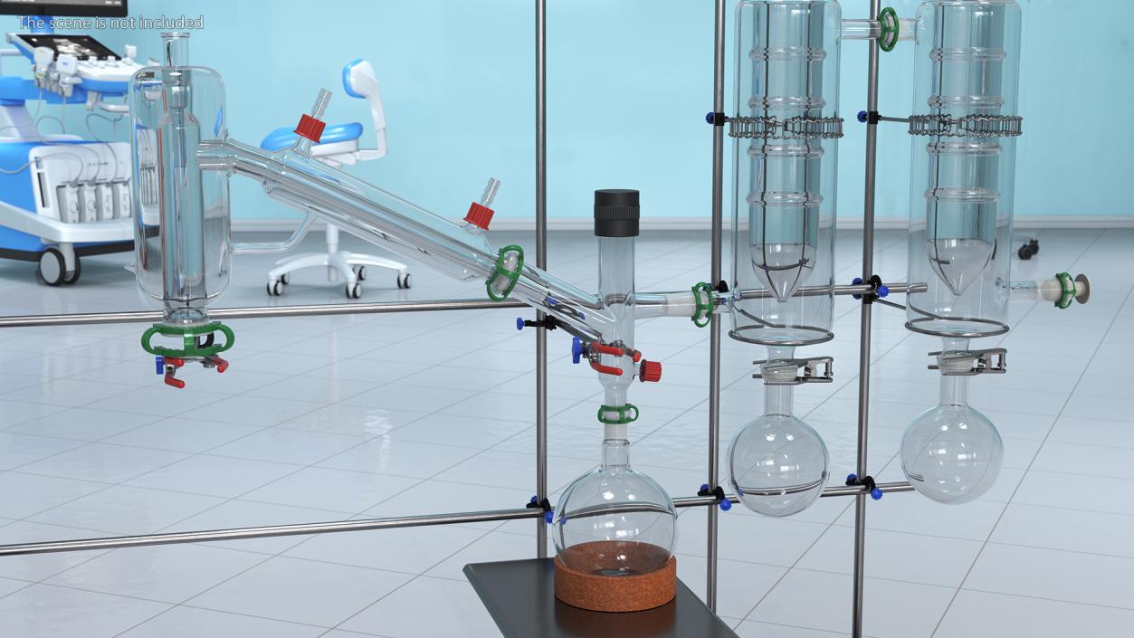 3D Distilling Stand with Flasks model