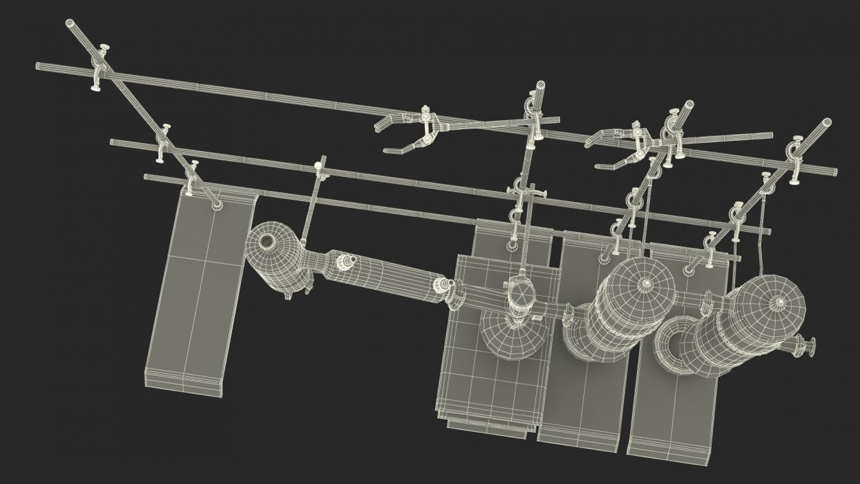 3D Distilling Stand with Flasks model