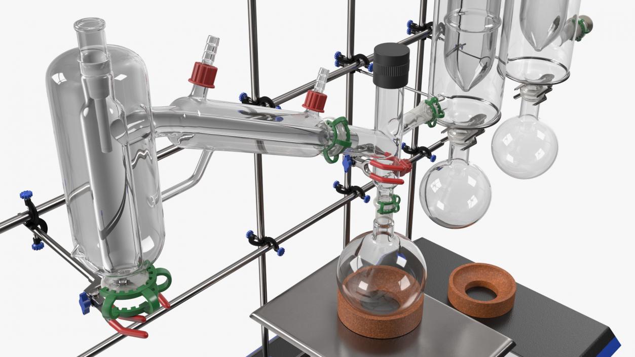 3D Distilling Stand with Flasks model