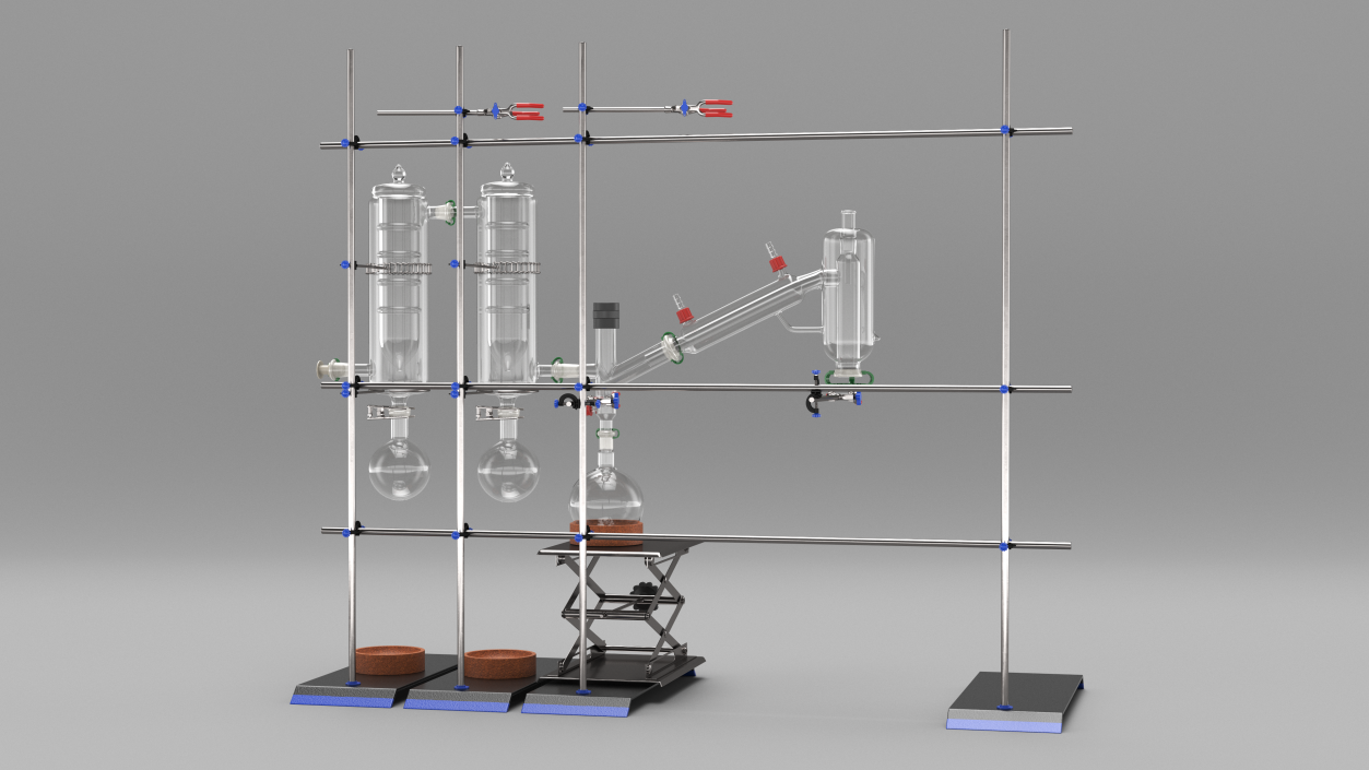 3D Distilling Stand with Flasks model