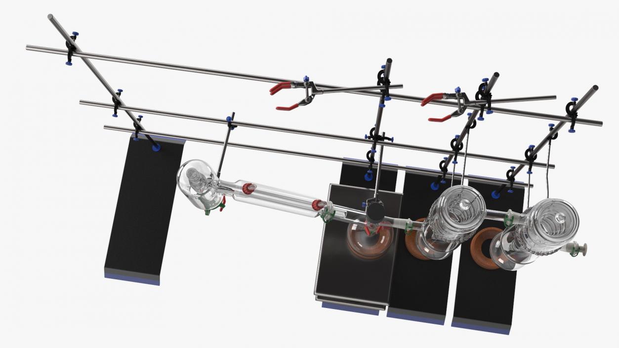 3D Distilling Stand with Flasks model