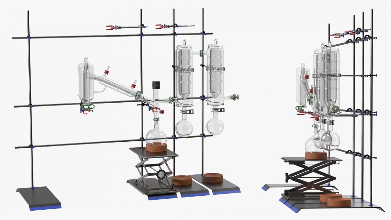 3D Distilling Stand with Flasks model