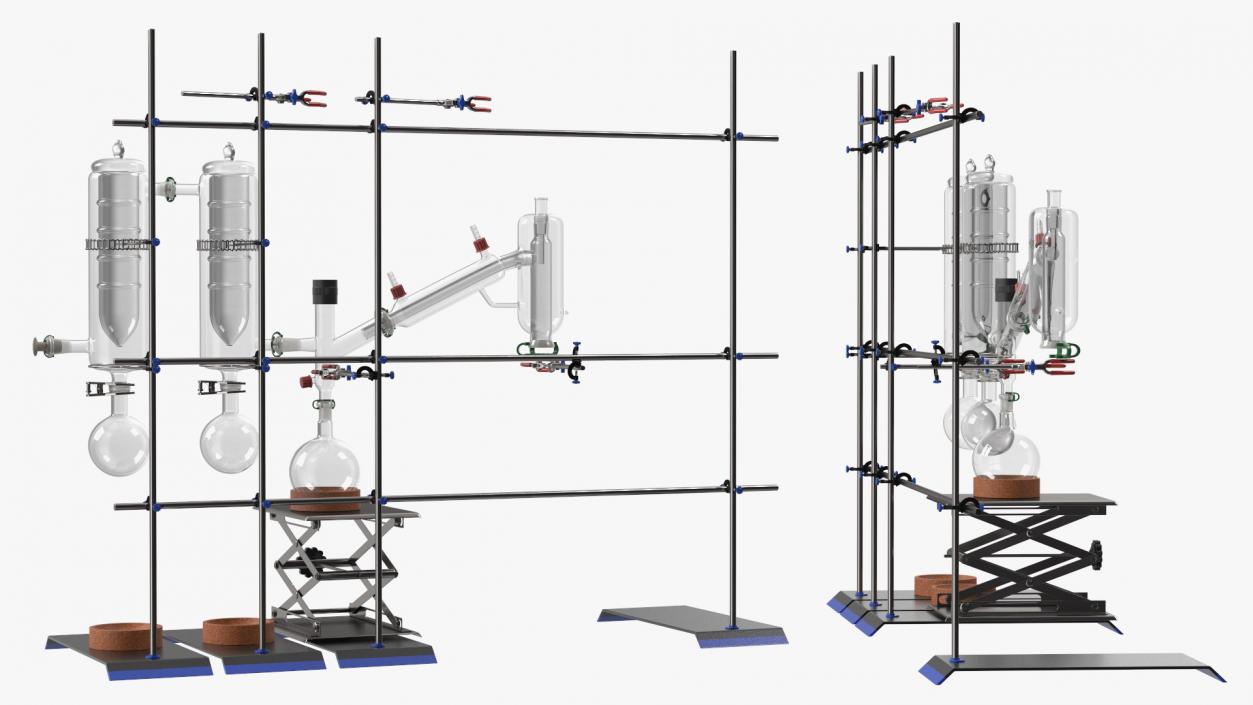 3D Distilling Stand with Flasks model