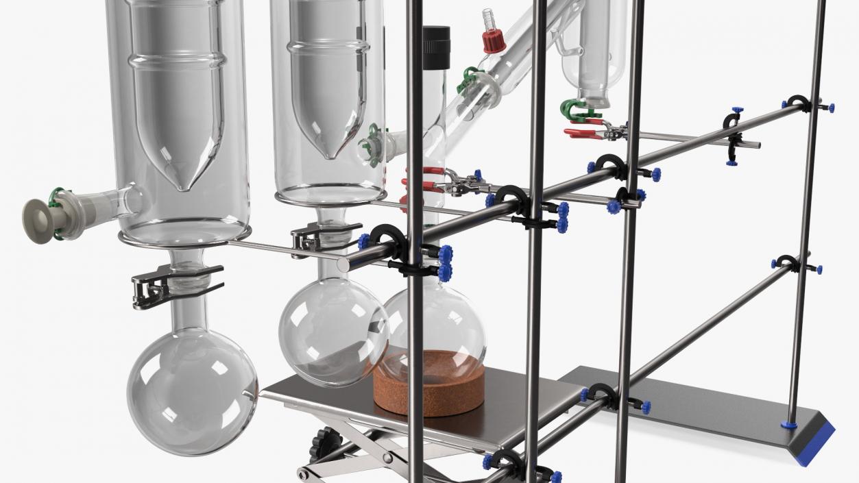 3D Distilling Stand with Flasks model