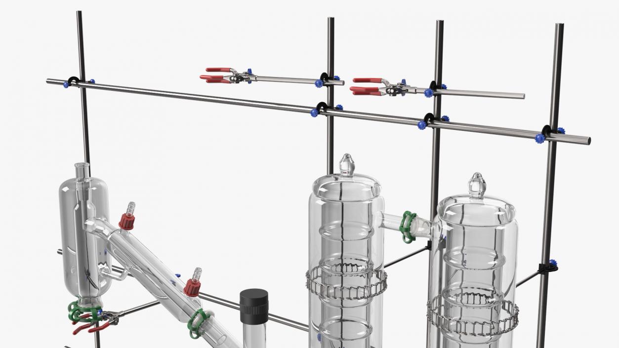 3D Distilling Stand with Flasks model