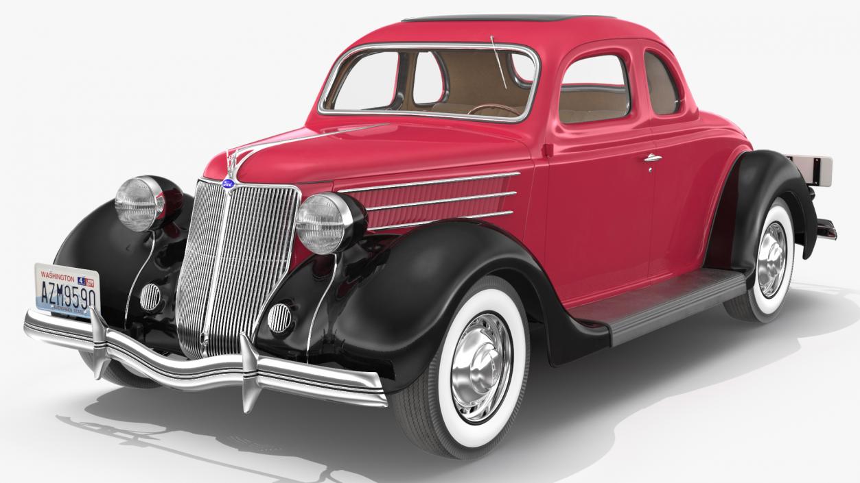 1936 Ford V8 Coupe Red 3D