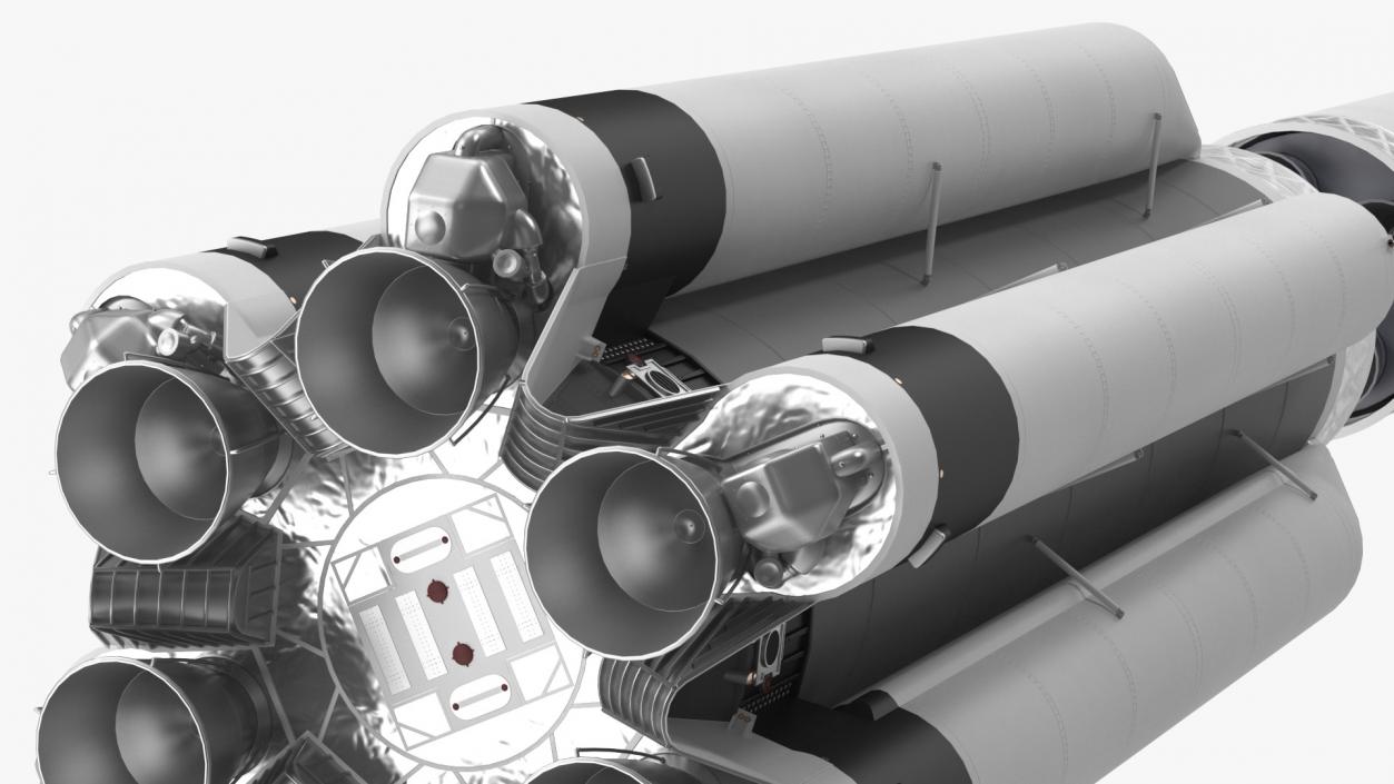 3D model Heavy Lift Launch Rocket Main Parts