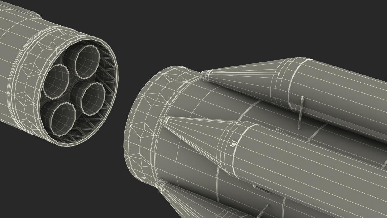 3D model Heavy Lift Launch Rocket Main Parts