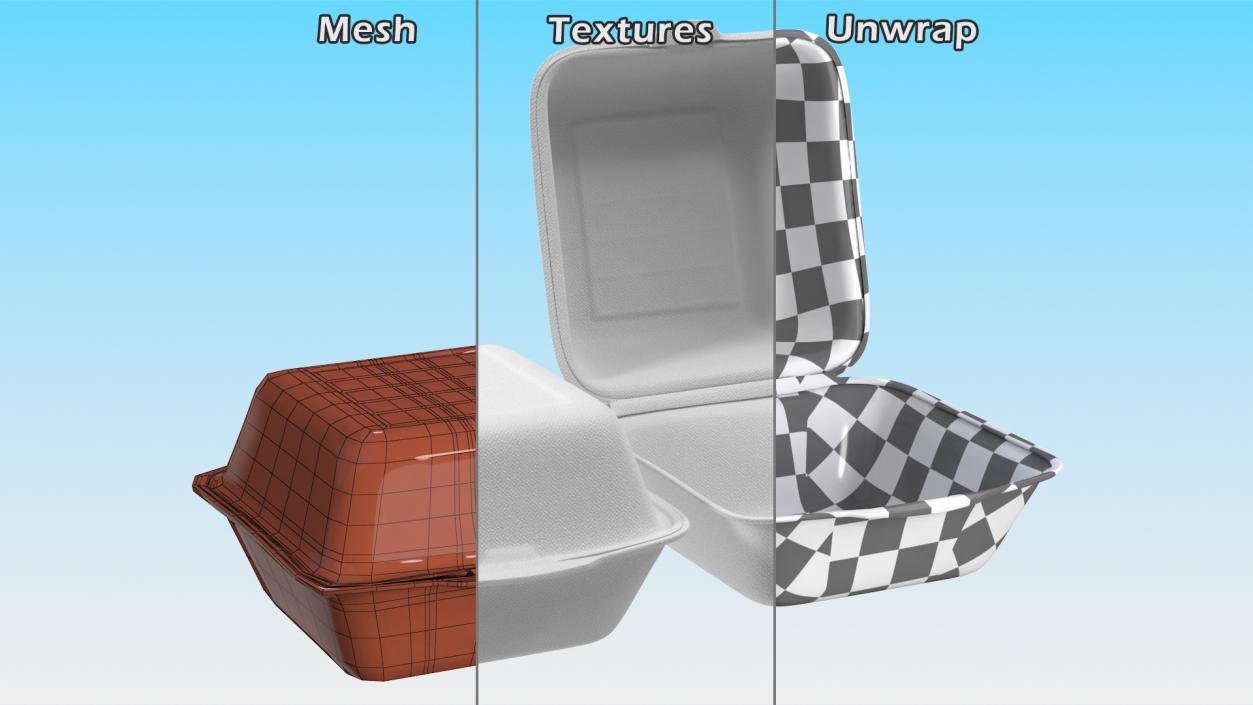 Food Box Square Set 3D model