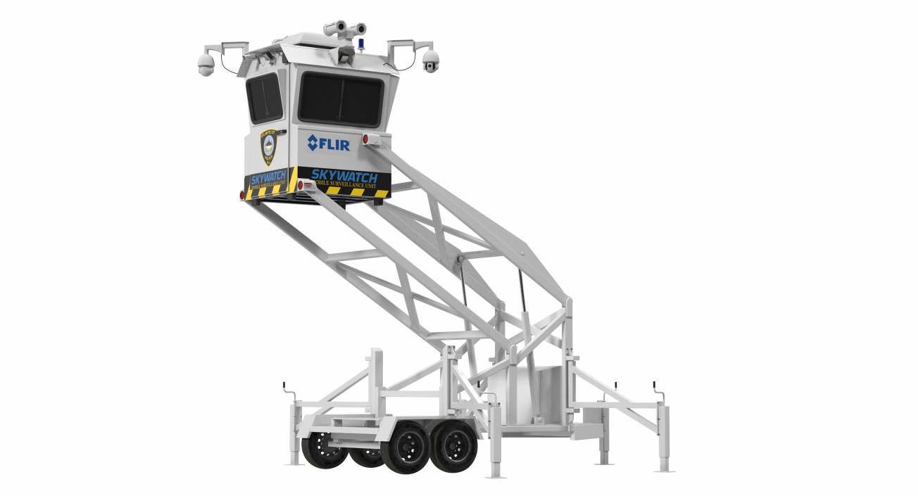 3D Flir SkyWatch Mobile Surveillance Tower Rigged