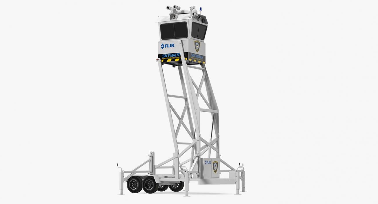 3D Flir SkyWatch Mobile Surveillance Tower Rigged