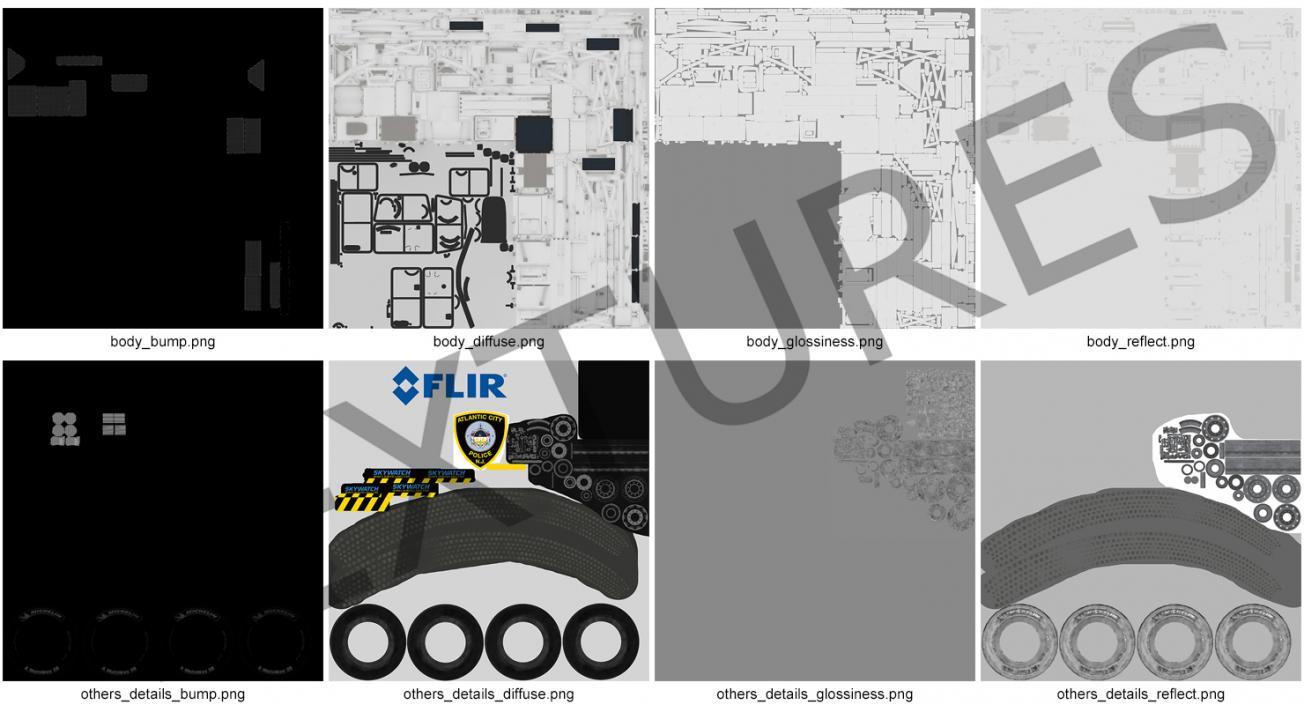 3D Flir SkyWatch Mobile Surveillance Tower Rigged