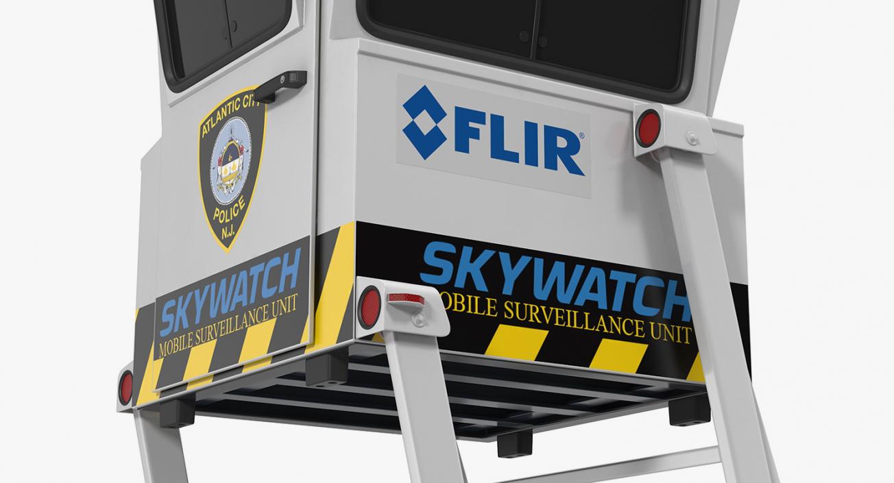 3D Flir SkyWatch Mobile Surveillance Tower Rigged