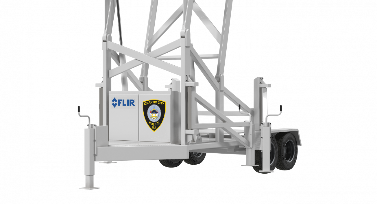 3D Flir SkyWatch Mobile Surveillance Tower Rigged