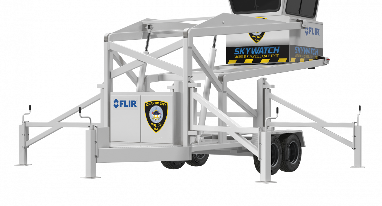 3D Flir SkyWatch Mobile Surveillance Tower Rigged