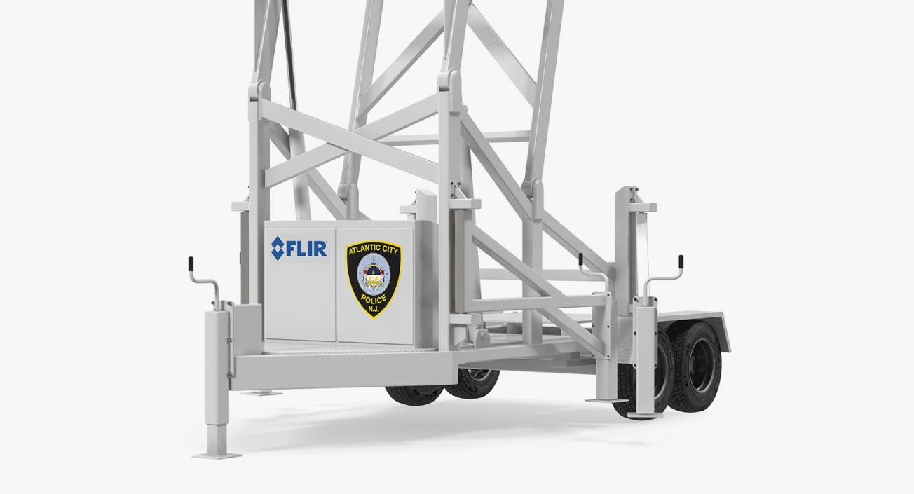 3D Flir SkyWatch Mobile Surveillance Tower Rigged