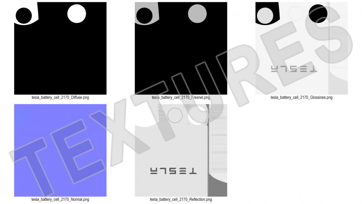 3D Tesla Battery Cell 2170 model