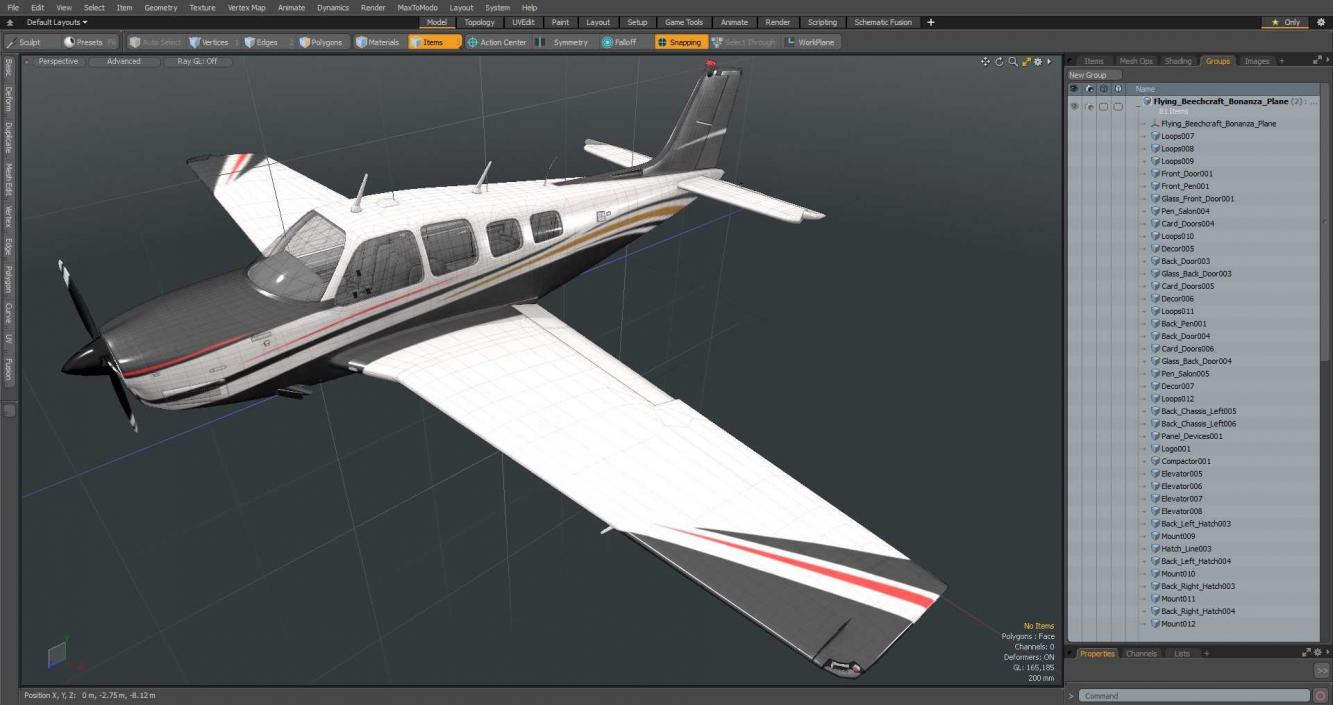 3D Flying Beechcraft Bonanza Plane