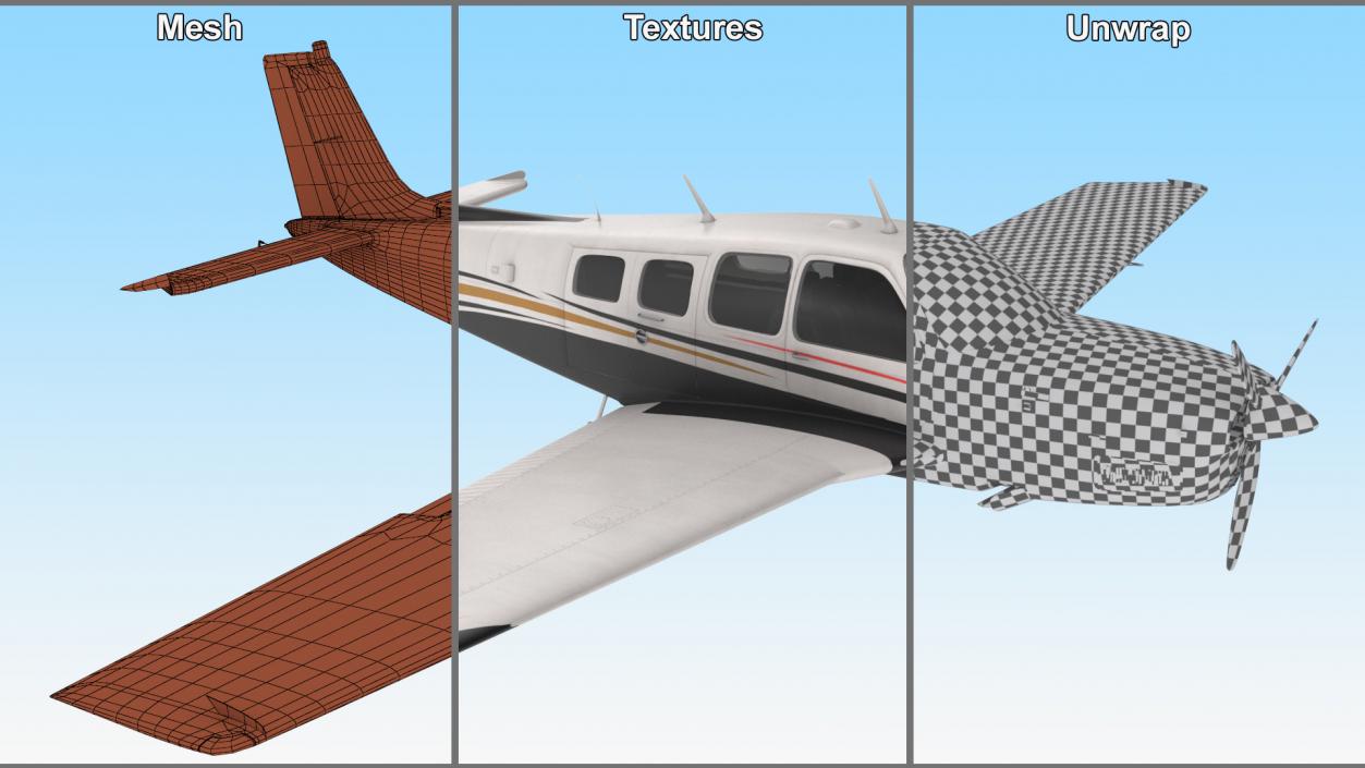 3D Flying Beechcraft Bonanza Plane