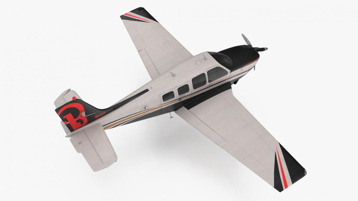 3D Flying Beechcraft Bonanza Plane