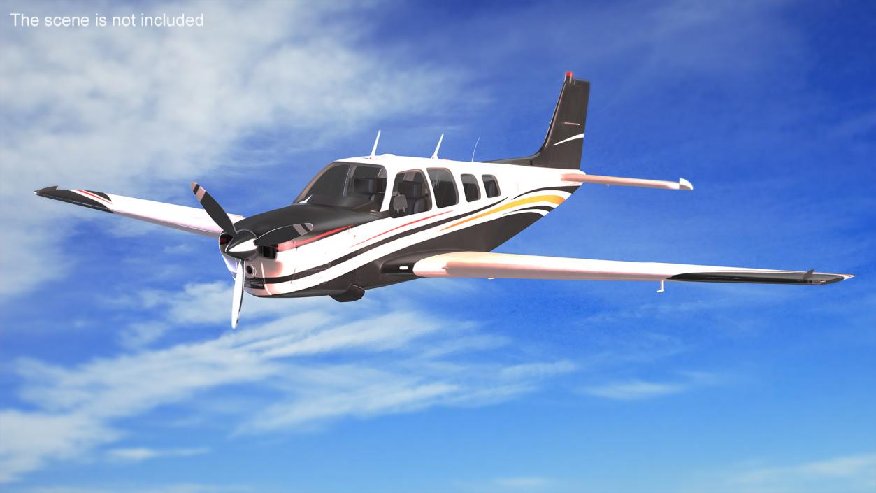 3D Flying Beechcraft Bonanza Plane