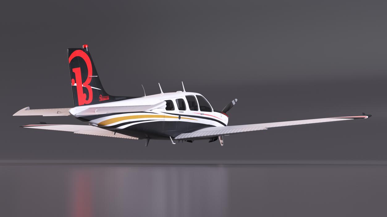 3D Flying Beechcraft Bonanza Plane