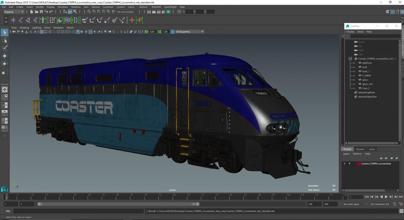 3D model Coaster F59PHI Locomotive