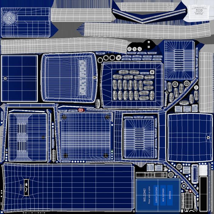 3D Electronic Queue Device Blue model