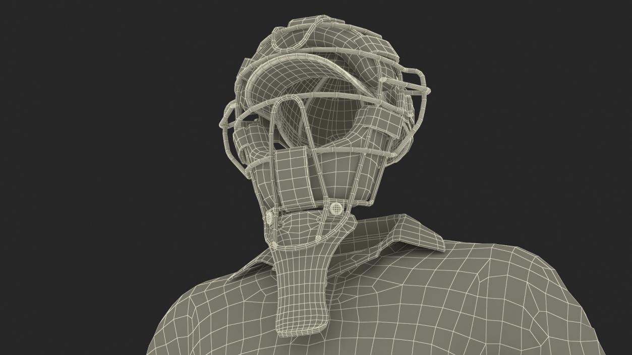 Uniform for Baseball Umpire with Mask 3D