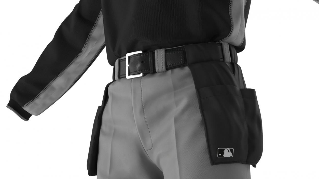 Uniform for Baseball Umpire with Mask 3D