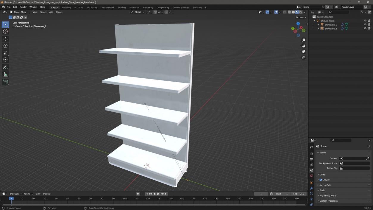 3D Shelves Store model