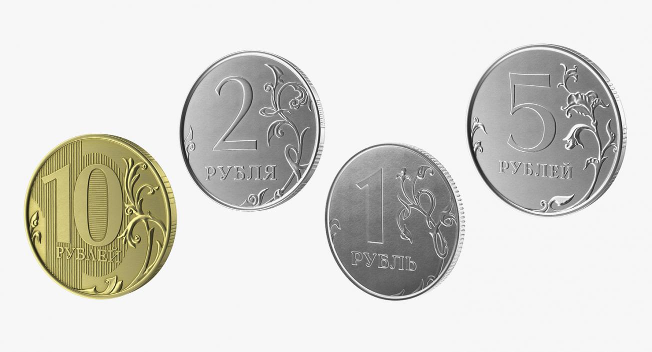 Russian Ruble Coins Collection 2 3D