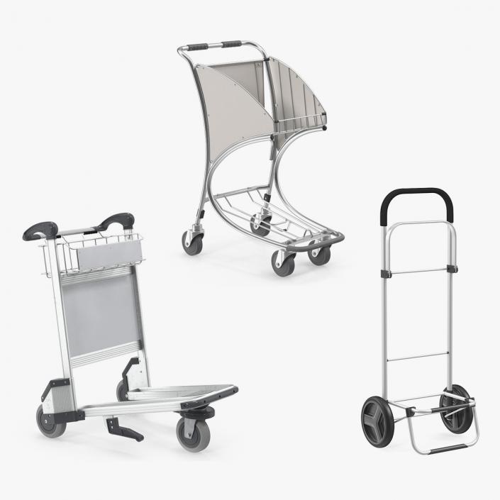 Luggage Carts Collection 3D model