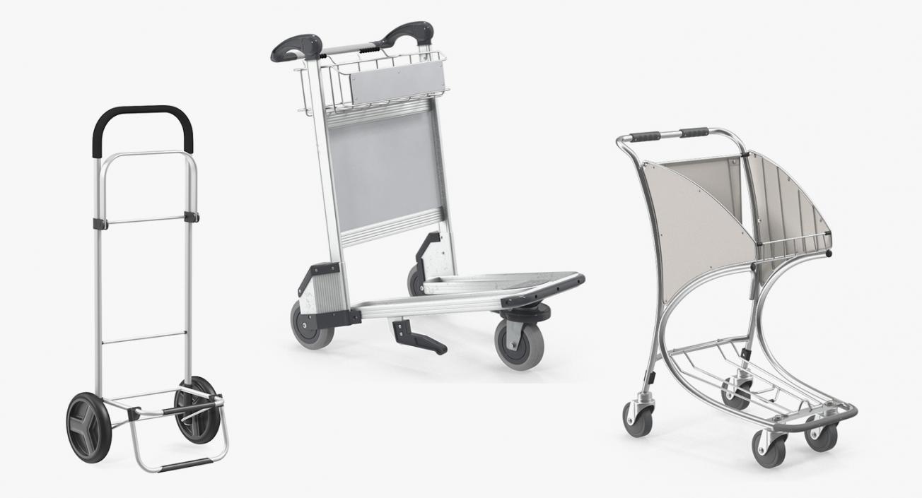 Luggage Carts Collection 3D model