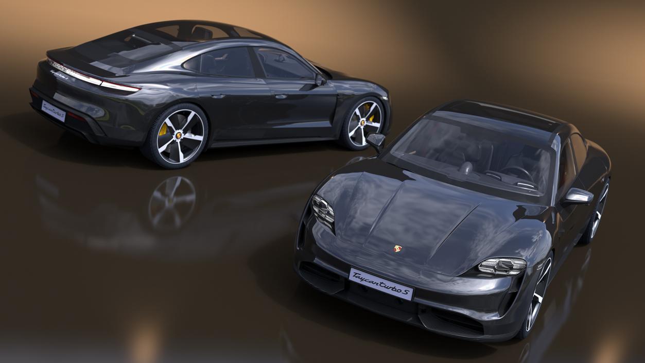 Porsche Taycan Turbo S Jet Black 3D