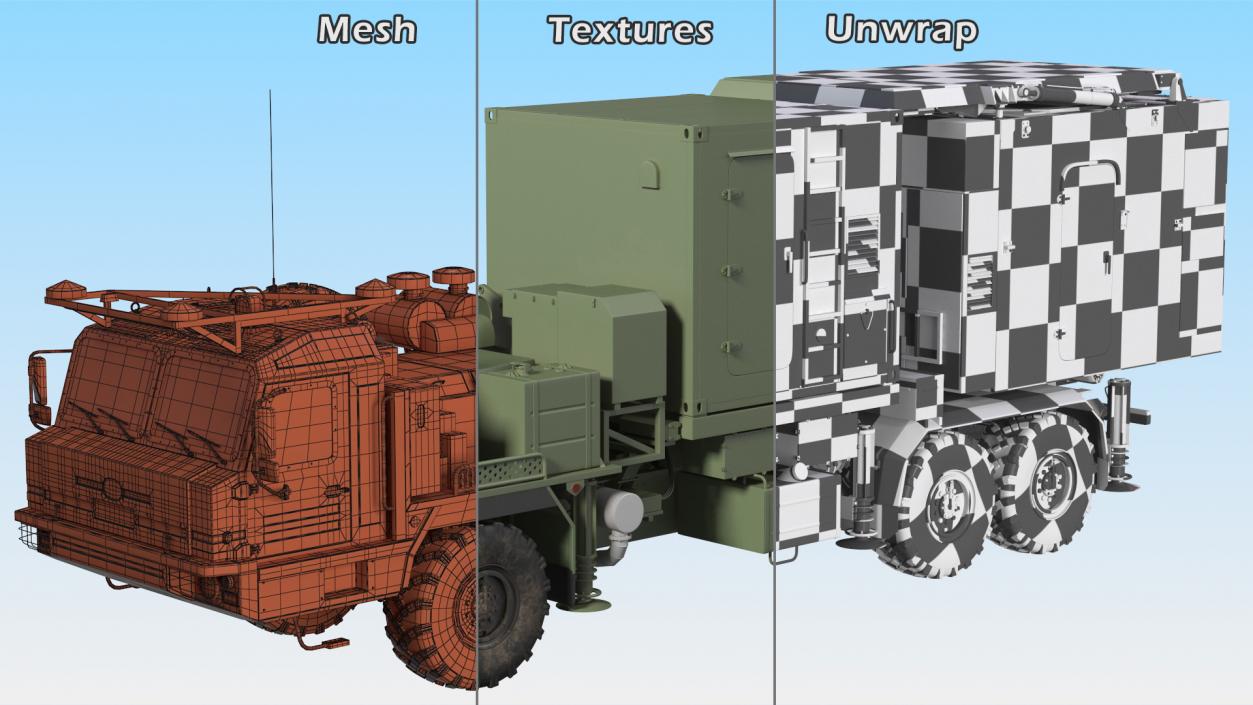 3D Multi Function Mobile Tracking Radar Rigged model