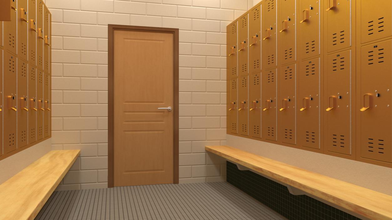 3D model Locker Room Design Yellow