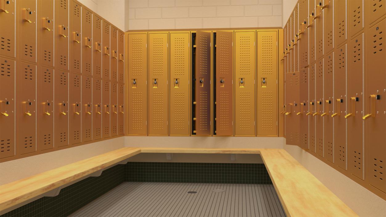 3D model Locker Room Design Yellow