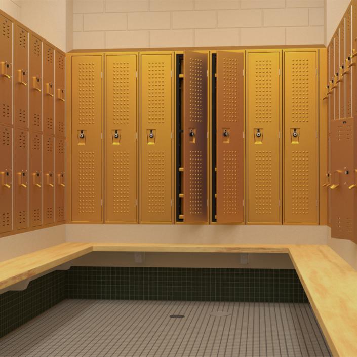 3D model Locker Room Design Yellow