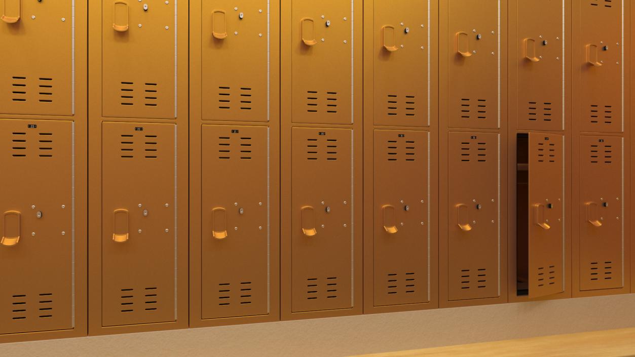 3D model Locker Room Design Yellow