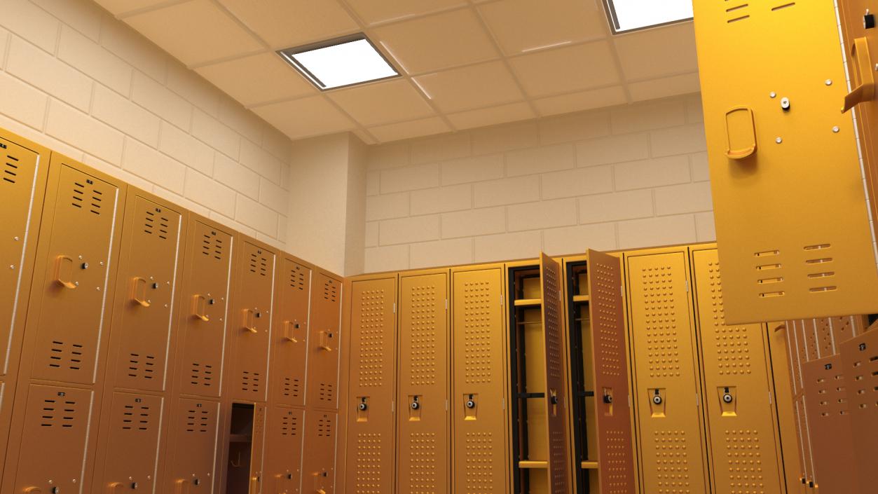 3D model Locker Room Design Yellow