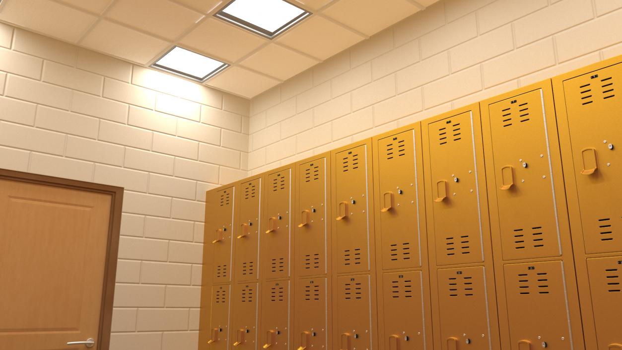 3D model Locker Room Design Yellow