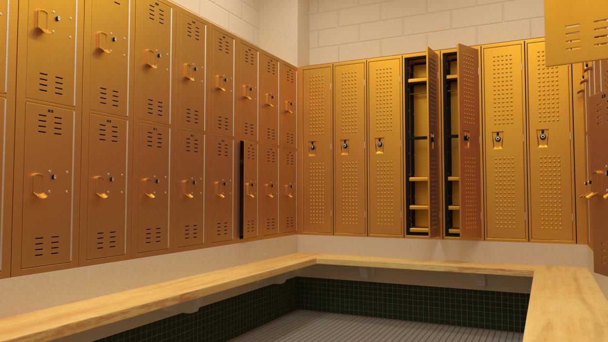 3D model Locker Room Design Yellow