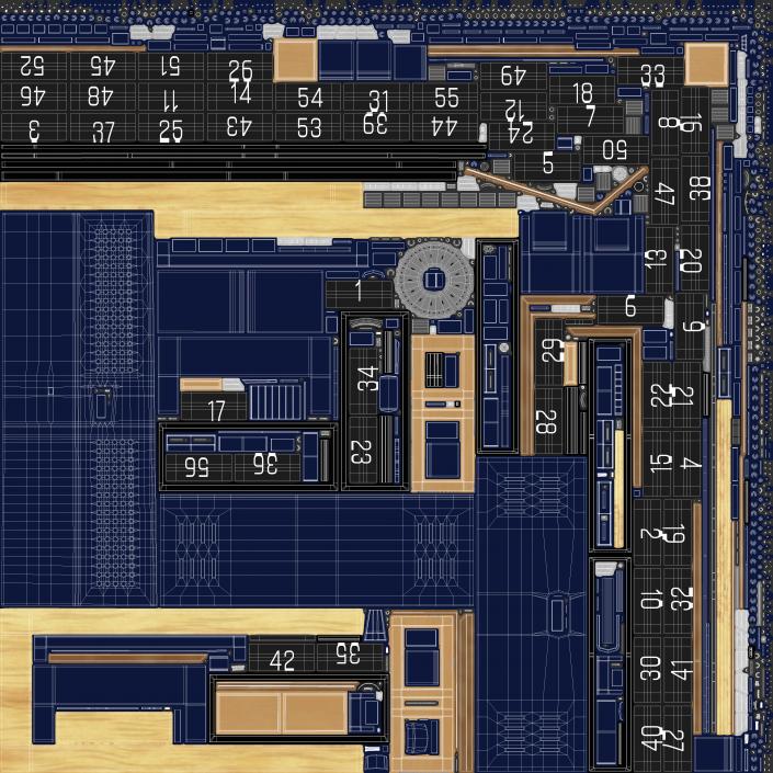 3D model Locker Room Design Yellow