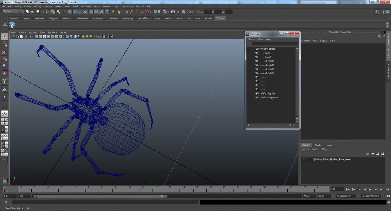 3D Widow Spider Fighting Pose